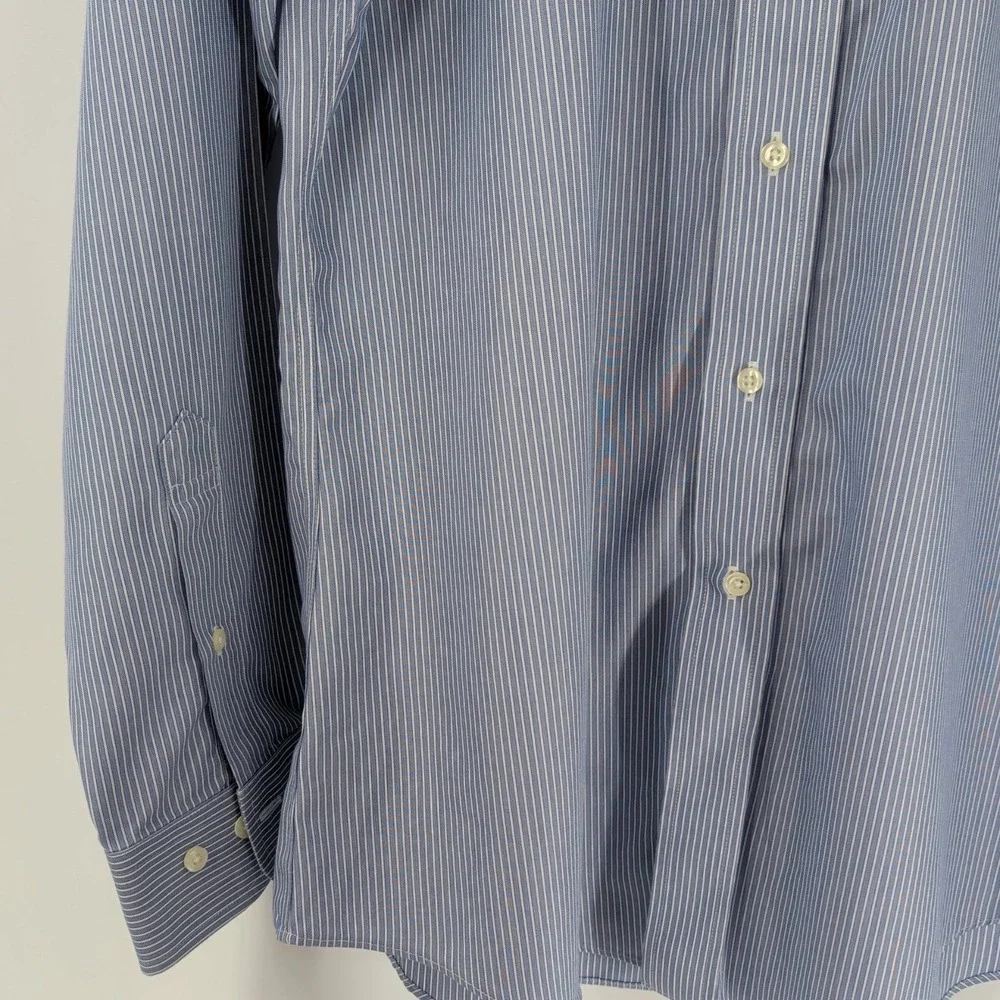 Brooks Brothers‎ Regent Striped Classic Button-Up Dress Shirt Blue Sz 15.5 4/5